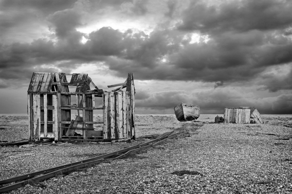 End Of The Line in Black And White Print