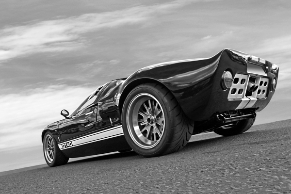Ford GT 40 in Black and White Print