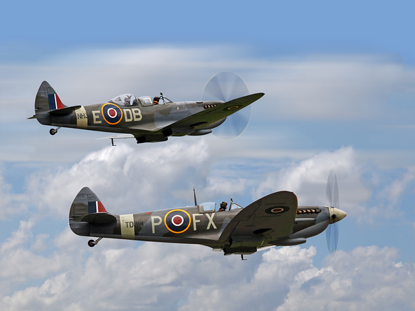 Spitfires Above the Clouds Print