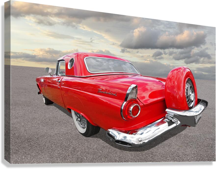 1956 Red Ford Thunderbird Continental Canvas Print
