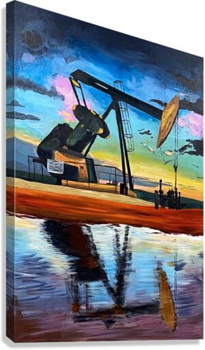 Pumping Unit Reflection Canvas Print