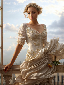 Vintage Dress by Window 