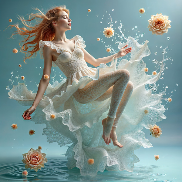  A White Lace Dress  Print