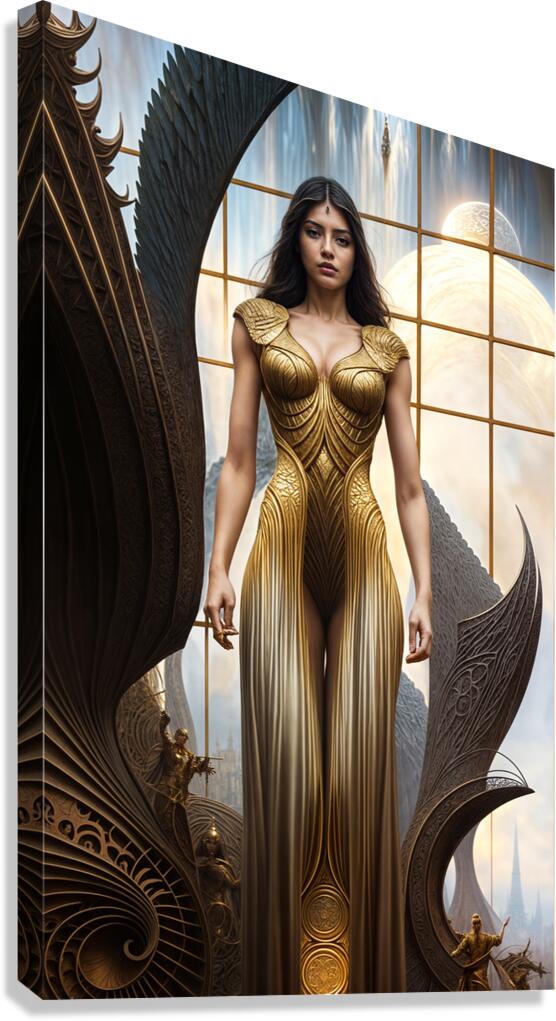  Futuristic Warrior Queen  Canvas Print