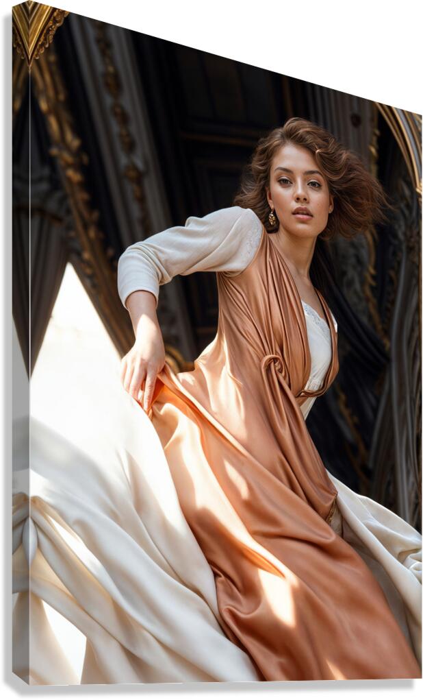 Peach Colored Gown  Canvas Print