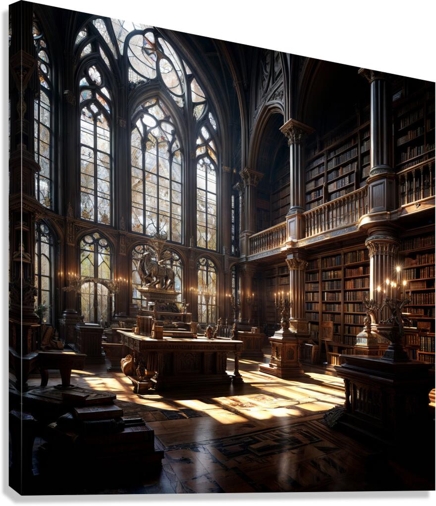  Gothic Library  Canvas Print