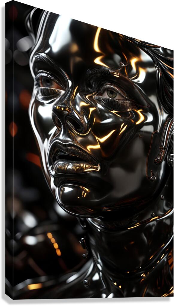 Obsidian Black Surface  Canvas Print