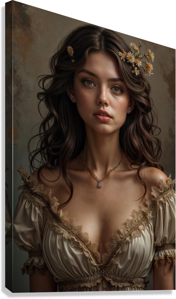 Ruffled Neckline  Canvas Print