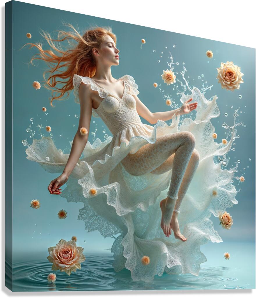  A White Lace Dress  Canvas Print