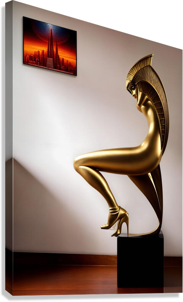  Golden Statue  Canvas Print