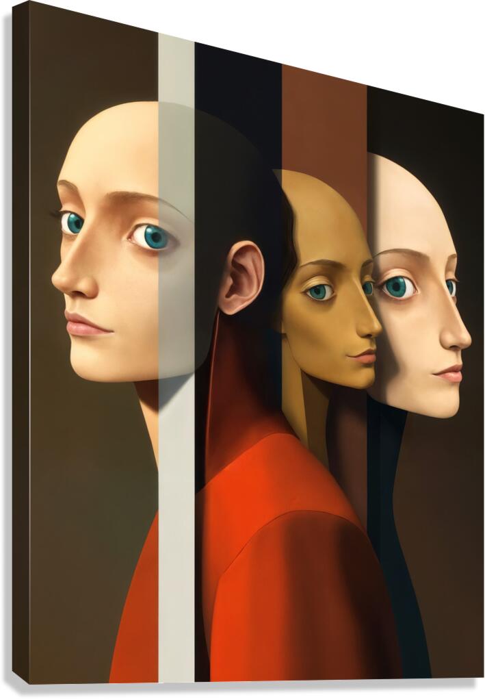  Three Enigmatic Faces Canvas Print