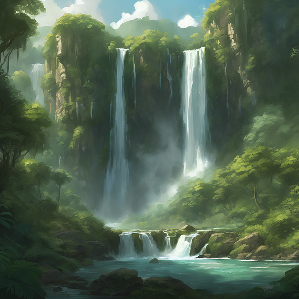 view of waterfall  Print