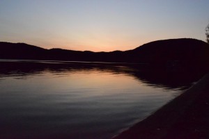 Lake George Sunset on Shoreline 