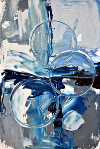 Ocean Bubbles-Abstract Blue and White Fluid Movement
