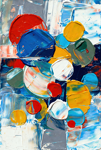 Vibrant Geometric Abstract - Thick Textured Wall Art