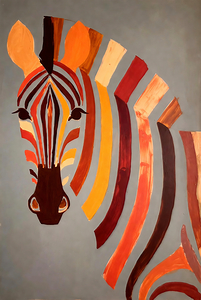 Vibrant Earth Tones Zebra Stripes Portrait