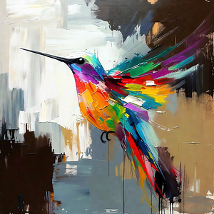 Vibrant Abstract Hummingbird 3
