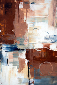 Earthy Abstraction - Modern Textured Circles and Neutrals