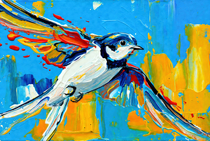 Vibrant Abstract Swallow Flight