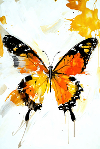 Abstract Monarch Butterfly Painting