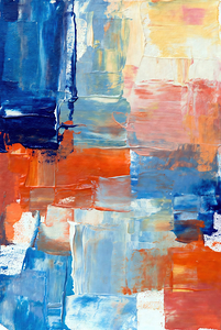 Modern Abstract Canvas - Vibrant Blue and Orange Painting