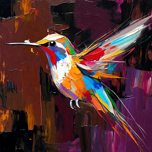 Vibrant Abstract Hummingbird 2