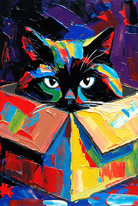 Colorful Cat Peekaboo by Chris Butler