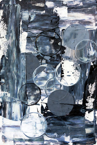 Abstract Monochromatic Circles - Layered Texture Art by Chris Butler