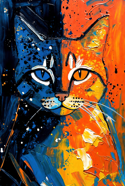 Split Personality Chimera Cat by Chris Butler