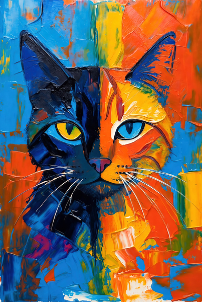Dual Nature Cat Portrait by Chris Butler
