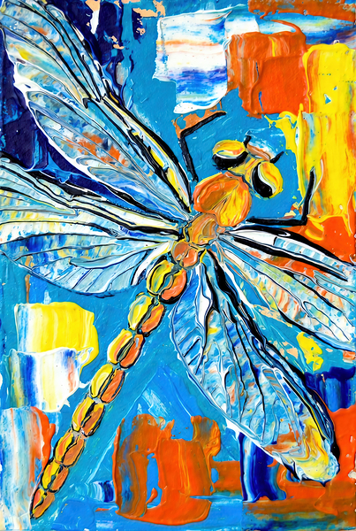 Electric Blue and Orange Dragonfly by Chris Butler