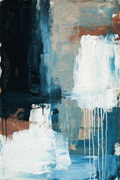 Ocean Tides Abstract Painting - Modern Blue Wall Art by Chris Butler