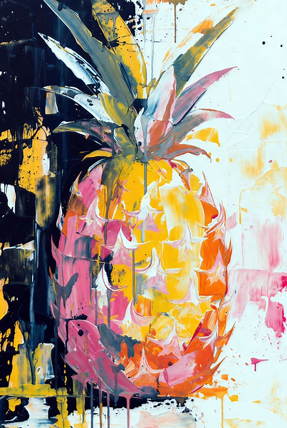 Tropical Burst - Vibrant Abstract Pineapple by Chris Butler