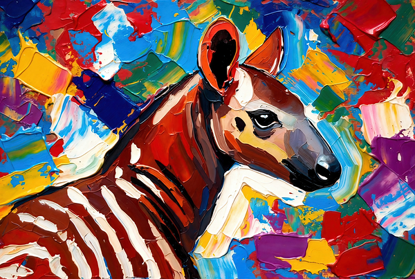 Vibrant Okapi Portrait Téléchargement Numérique