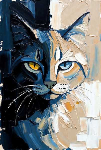 Dual Nature Cat Portrait by Chris Butler