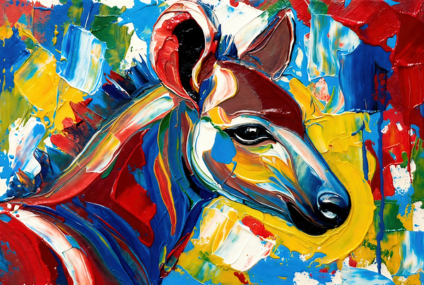 Chromatic Okapi Portrait Téléchargement Numérique