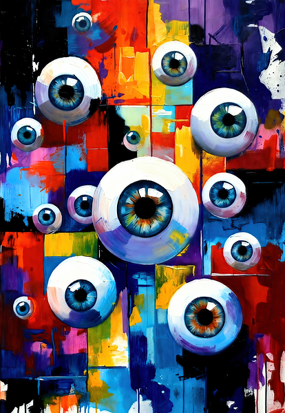 Vibrant Surreal Eye Vision - Modern Abstract by Chris Butler