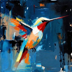 Vibrant Abstract Hummingbird