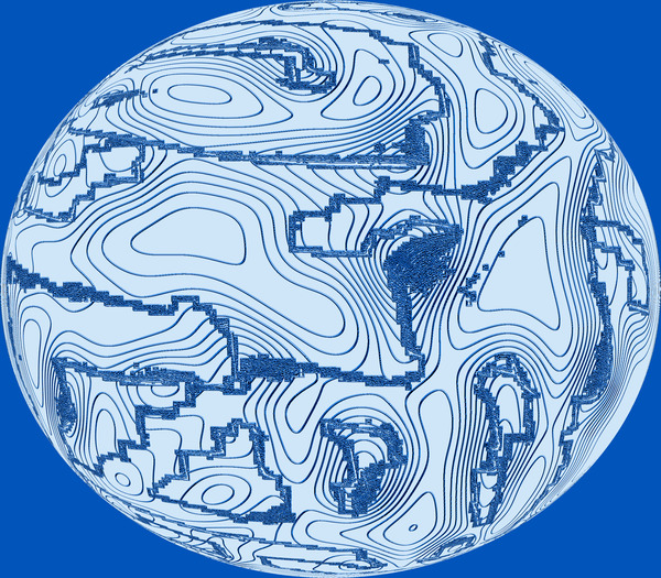 Blue sphere. Print