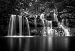 Brush Creek Falls West Virginia in Black and White