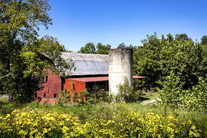 Americana Red Barn and Silo in East Tennessee