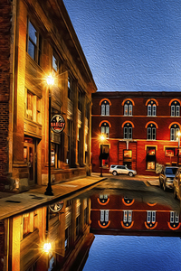 Johnson City Nights Oil Painting