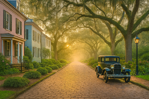 Vintage Car on Historic Charleston Street