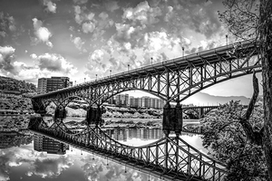 Historic Gay Street Bridge Knoxville Tennessee Black and White Photo