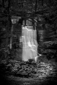 Bays Mountain Waterfall near Kingsport Tennessee in Black and White