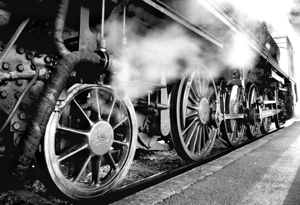 Timeless Black & White Steam Train Wall Art