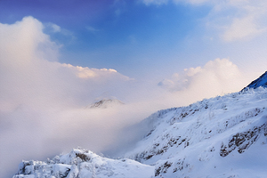 Winter Snow and Clouds Over Appalachian Mountains Landscape
