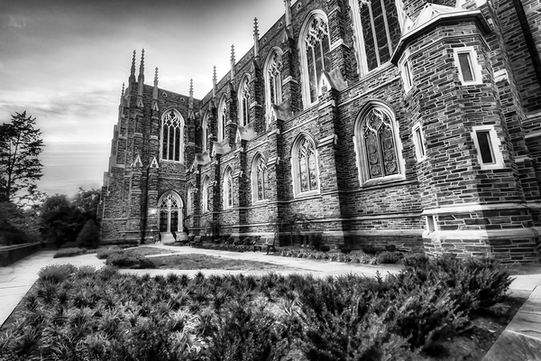 Duke Chapel Architecture in Black and White – Durham NC Print