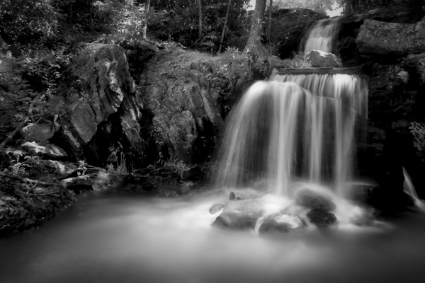 Newland Waterfalls in Grayscale Print