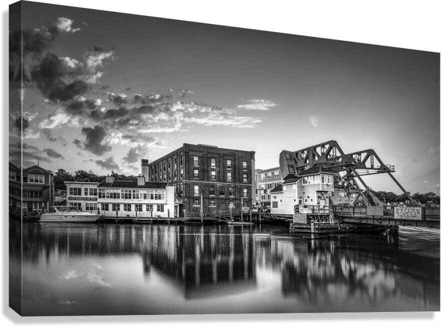 Mystic River Bascule Bridge Canvas Print